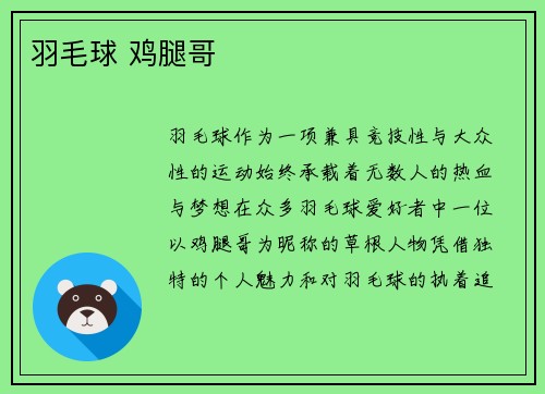 羽毛球 鸡腿哥